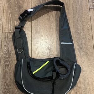 Stylish Gray and Black Dog Carrier Sling